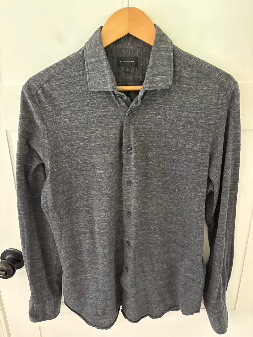 Baldessarini Kurt Shirt Cotton Button Down Heather Gray.  Size Medium.